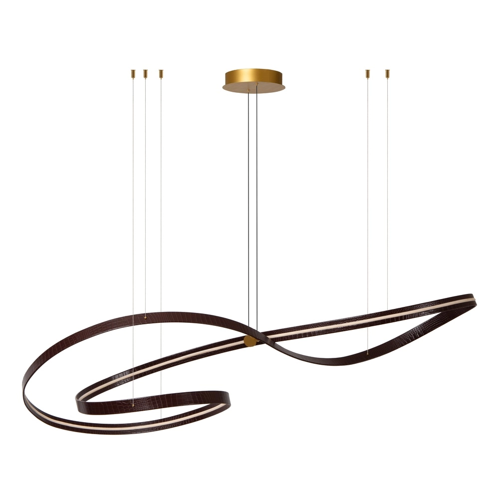 Lumière suspendue LED moderne Slalom Café brun avec effet Premium by Lucide 5411212135148