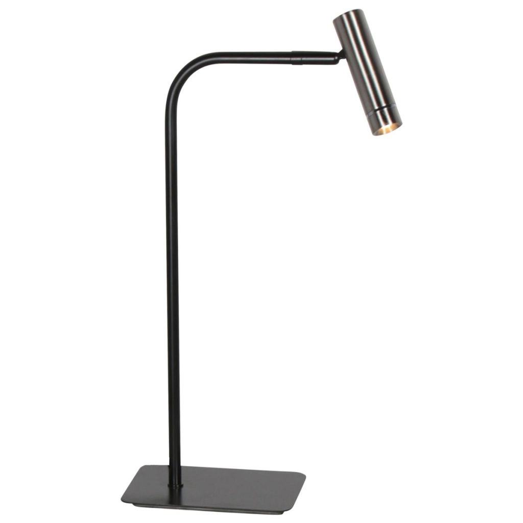 Lampe de table Lumo noir avec du nickel