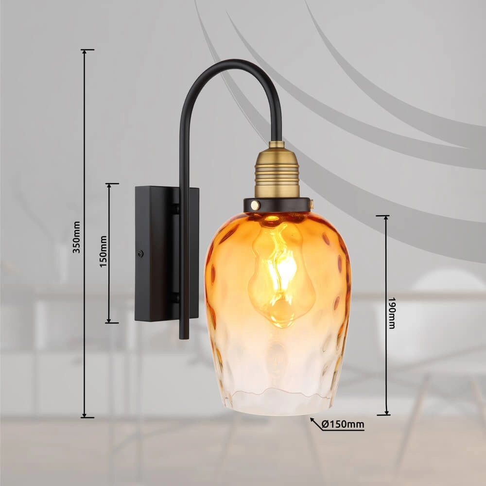 Applique murale Salvy Nid d’abeille en verre ambré Globo 9007371451609