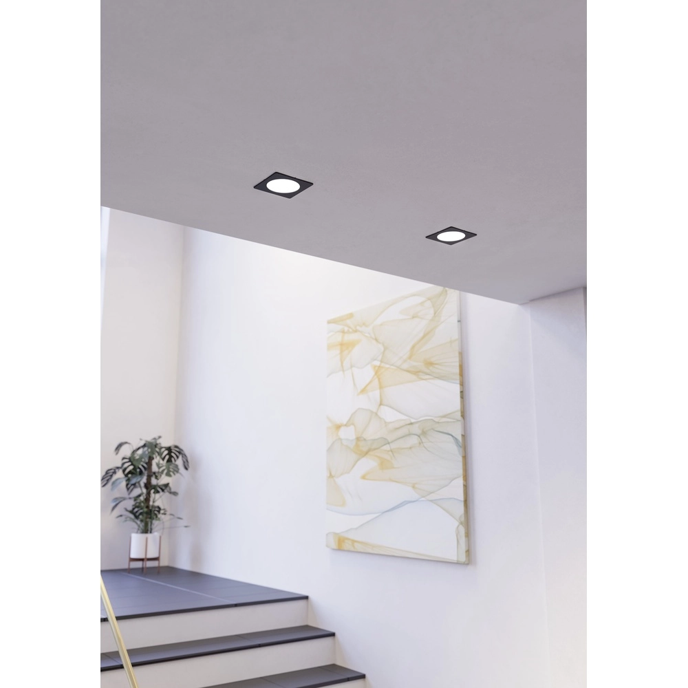 Lampe encastrée Fueva 6 Carré - Noir - 21,6x21,6 cm Eglo 9008606330737