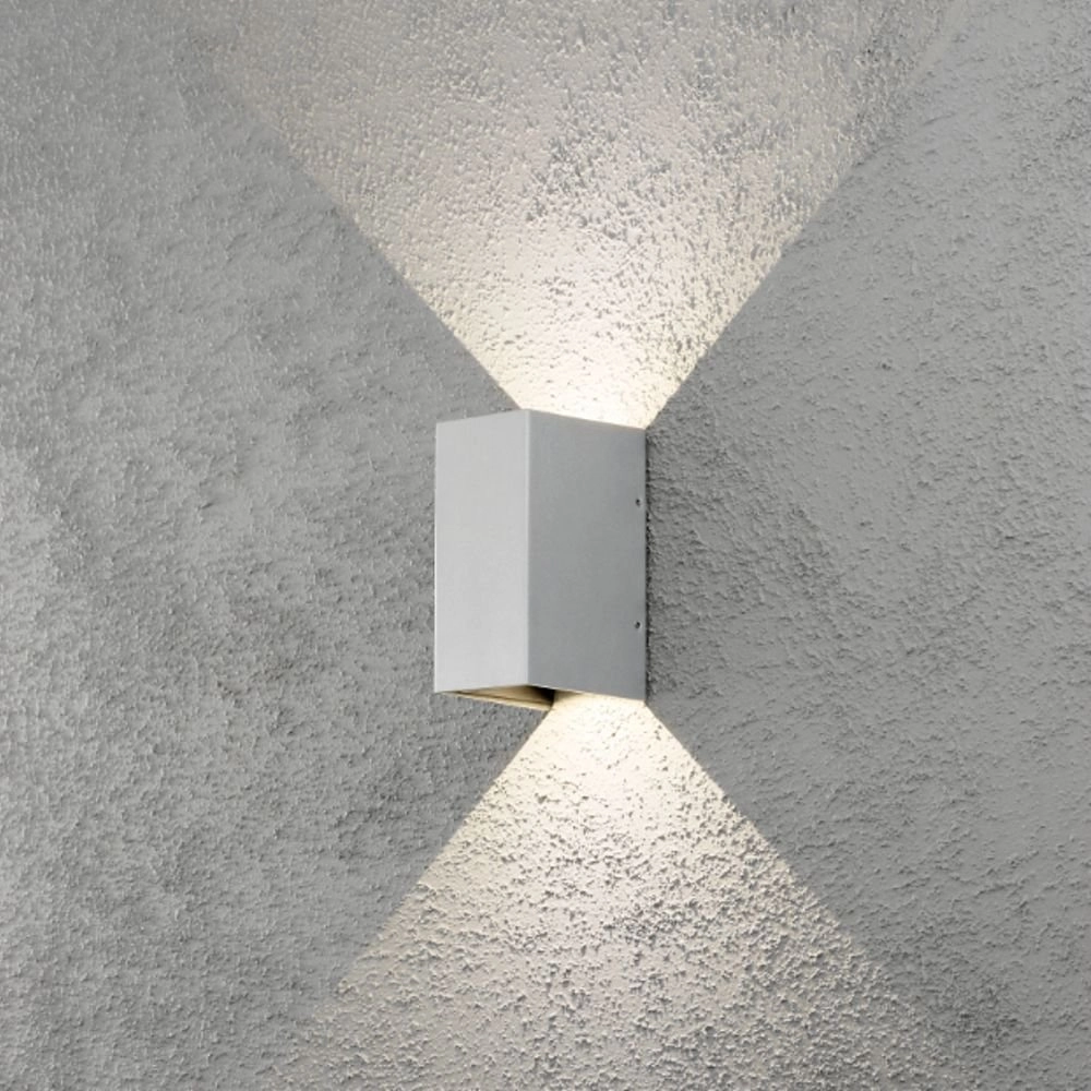 Spot mural LED Cremona Up - Down 2x3w - 3000K 17cm argent mat KonstSmide 7318307940312