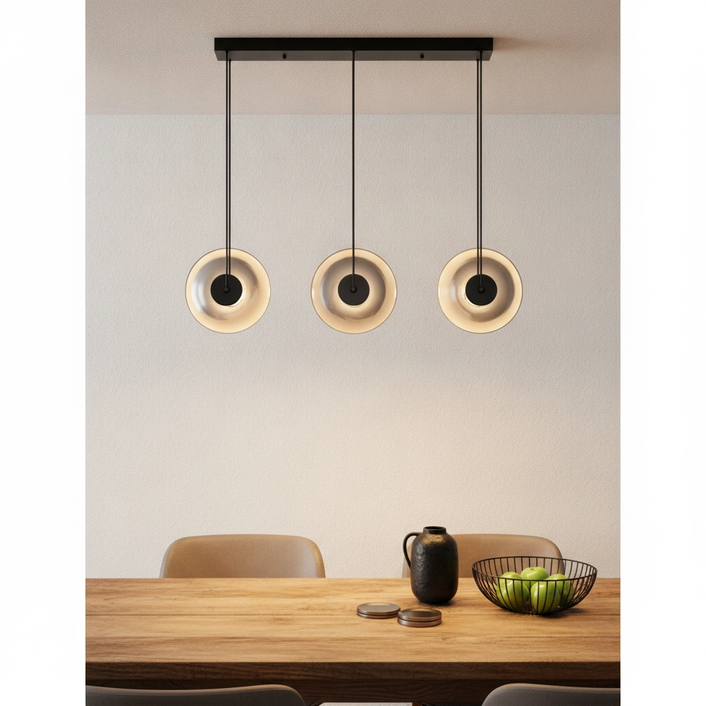 Suspension unique Ballet Noir 3 lumières droit Lyora 5212017458421