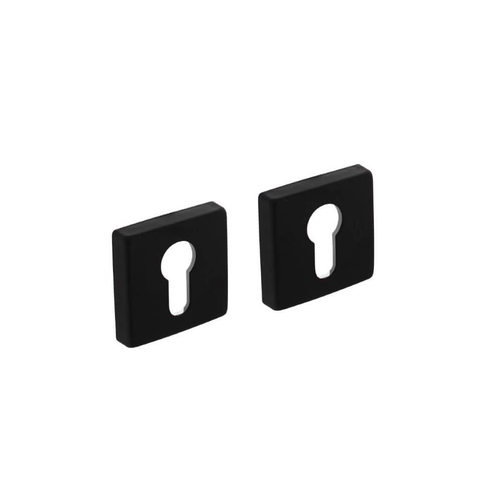 Lot de 2 rosaces cylindriques Tira Carré noir en aluminium Lot de 2 rosaces cylindriques Tira Carré noir en aluminium