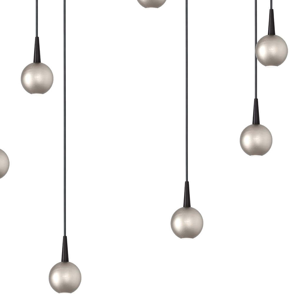 Lampe suspendue à 7 lampes Talana noir avec nickel Ø 50cm DTW Masterlight 8718121352305