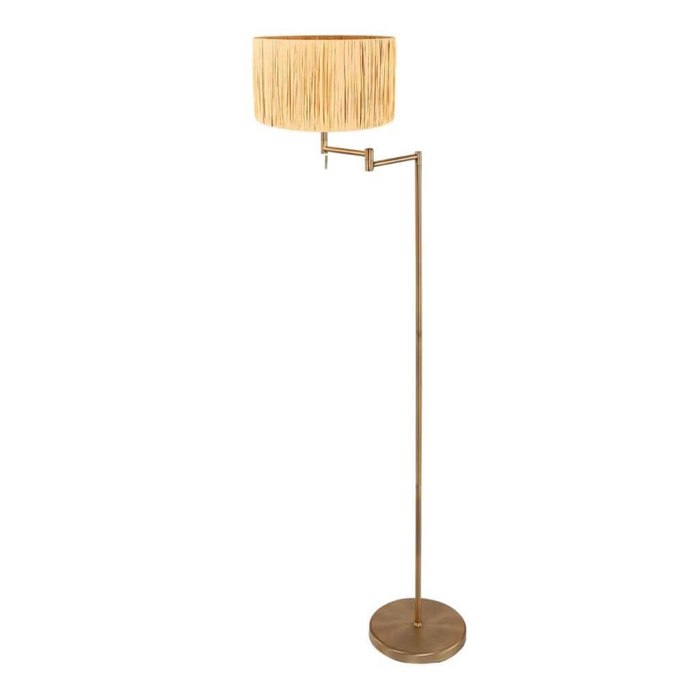 Lampadaire Bella bronze avec abat-jour de couleur paille Steinhauer 8712746174441