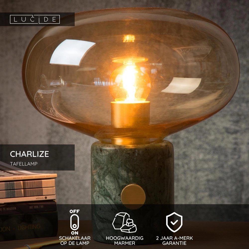 Lampe de table de conception Charlize Ø 23cm vert Lucide 5411212030993