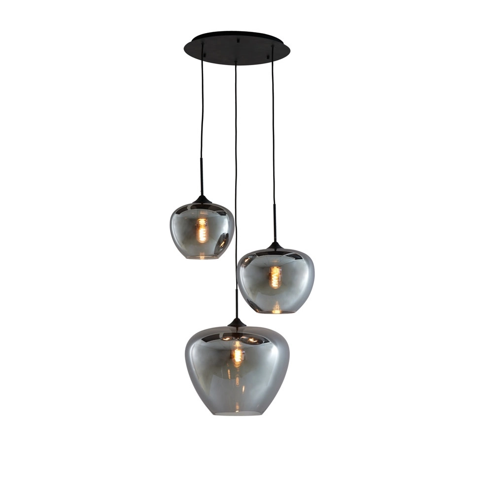 Lampe suspendue Mayson Fumée à 3 lumières Light & Living 8717807639020