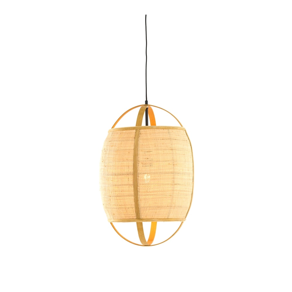 Lampe pendante de campagne Bozona brun clair Ø 38,5 cm Light & Living 8717807843960