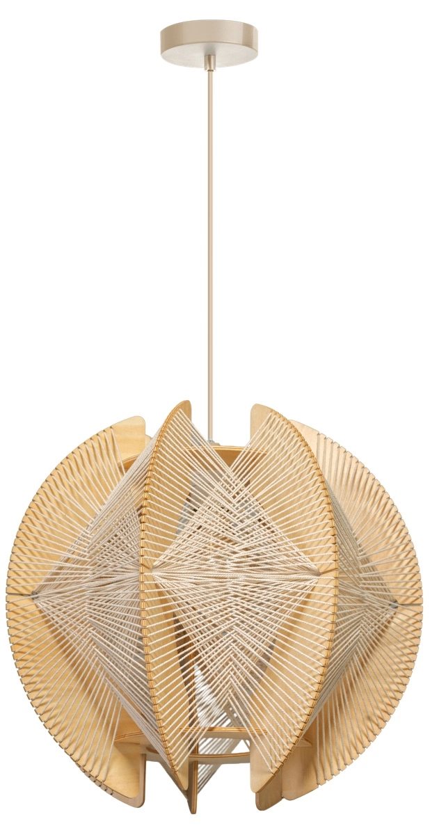 Lampe suspendue en bois avec fils Jessica chêne - Ø 50cm