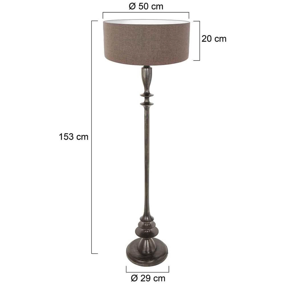 Lampadaire Bois avec capot gris Steinhauer 8712746172782