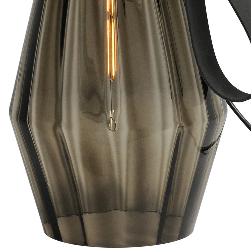 Lampe de table noire Diamond 40cm avec verre fumé Masterlight 8718121259208