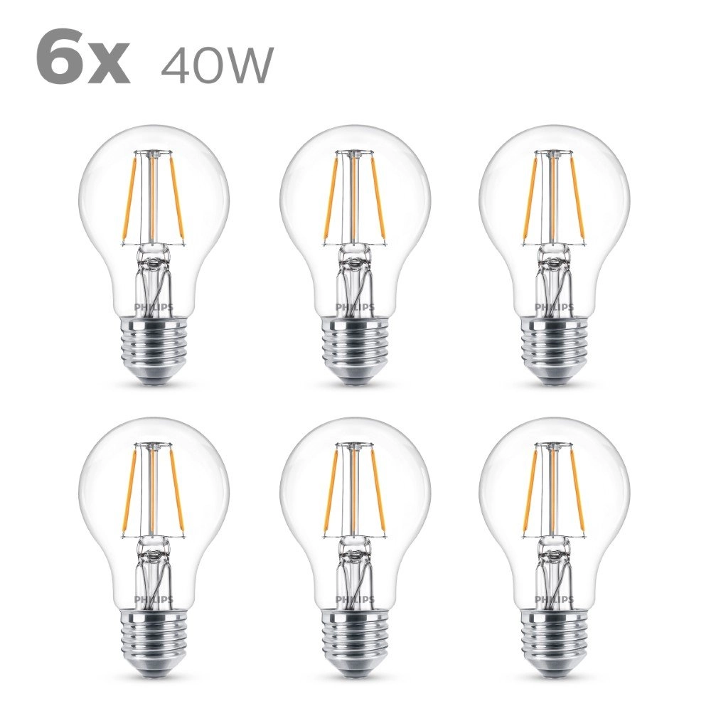 4W - E27 - 2700K - 470 lumen lot de 6 Philips 8718696774977