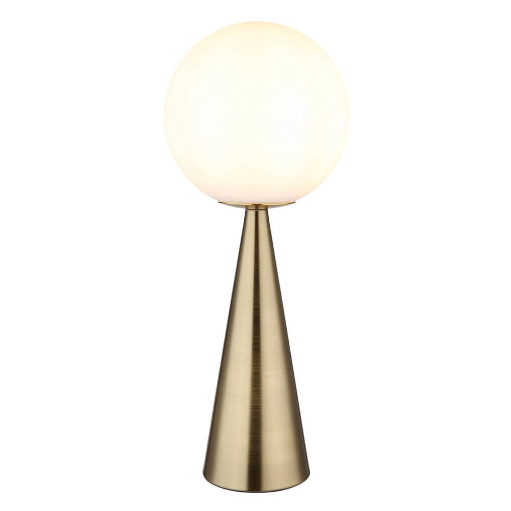 Lampe de table Pinpal avec verre convexe blanc