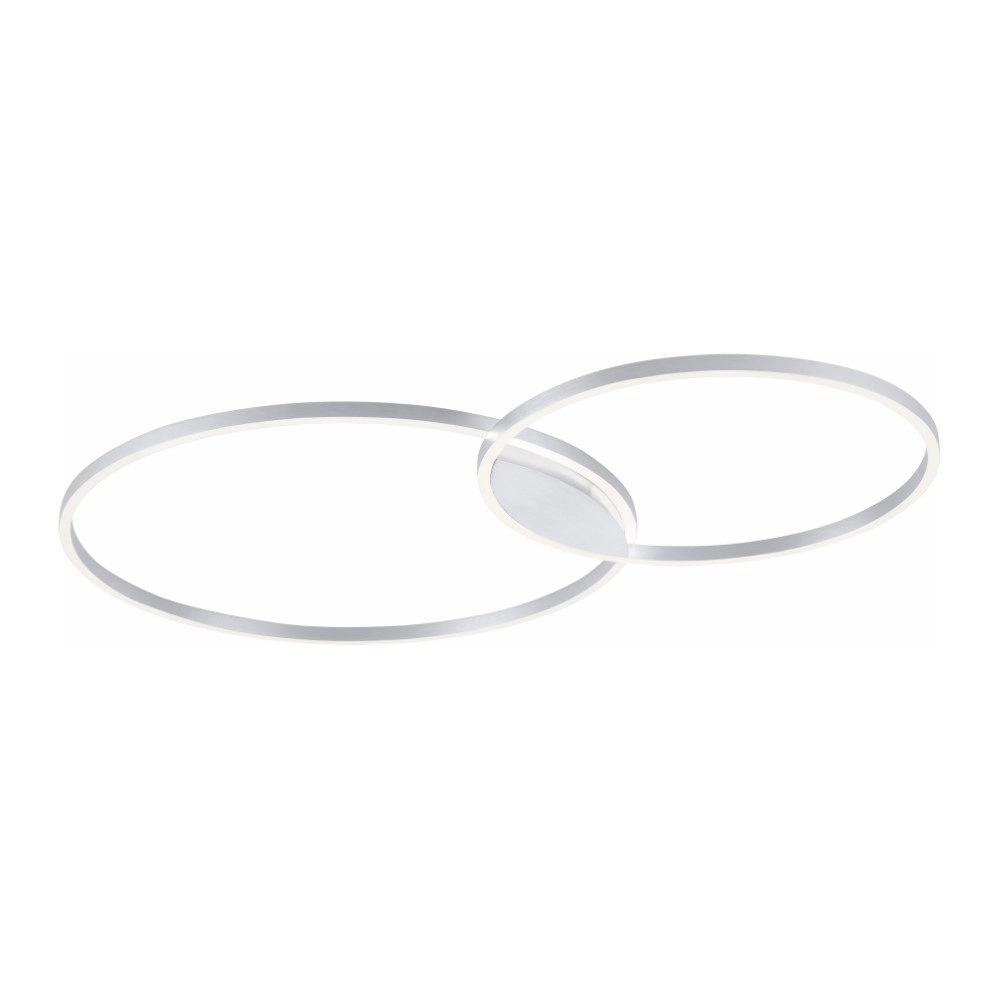 Plafonnier design Q-Kate 2 anneaux 124cm gris