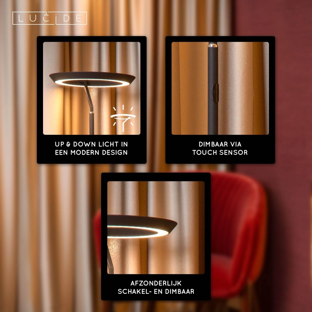 Lampadaire de conception Celeste noir Ø 28cm Lucide 5411212031938
