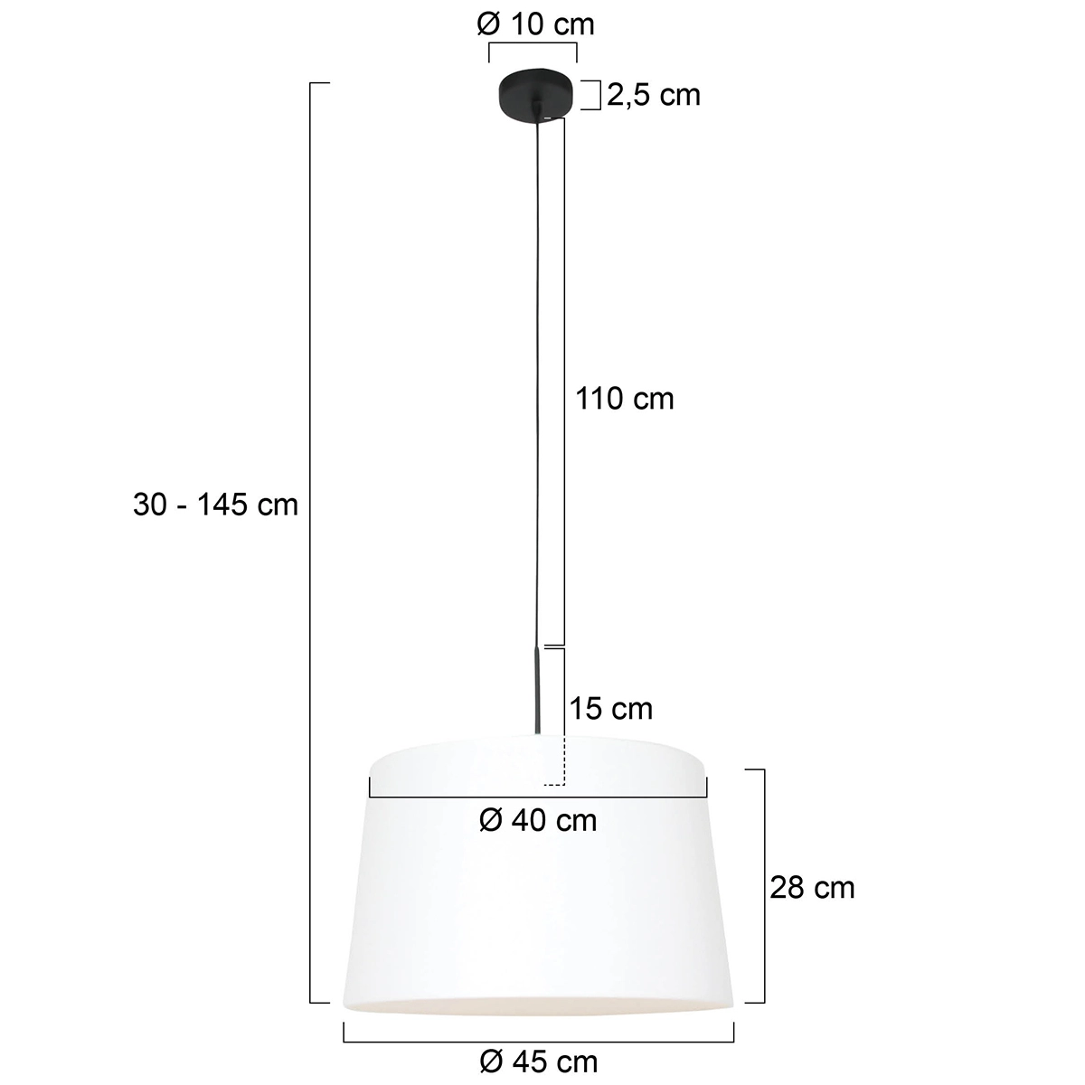Lampe suspendue Sparkled Ø 45cm uni blanc Steinhauer 8712746146592