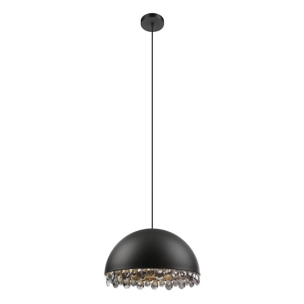 Lampe suspendue noire avec cristal Gaetano 2 Ø 45 cm Lampe suspendue noire avec cristal Gaetano 2 Ø 45 cm