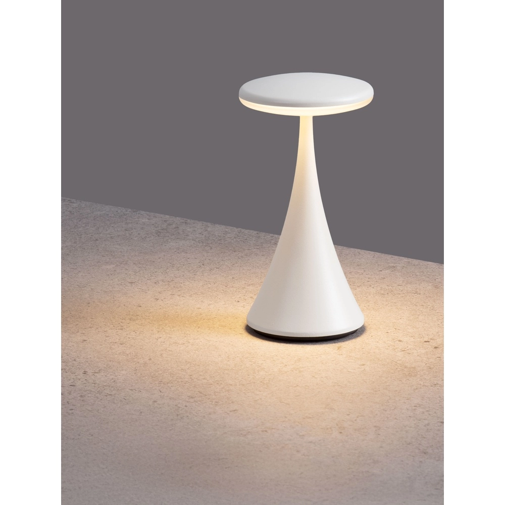 Lampe de table Elbo blanc rechargeable avec USB