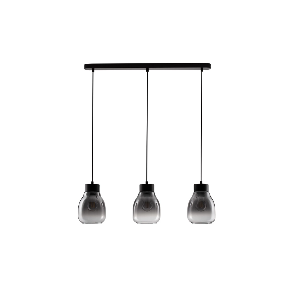 Suspension Blacu 3 lumières noir droit Lyora 5212017447494