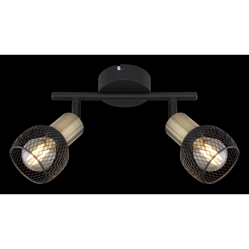 Lampe de plafond Fiastra Noir 2 clairs avec maillage Globo 9007371415120