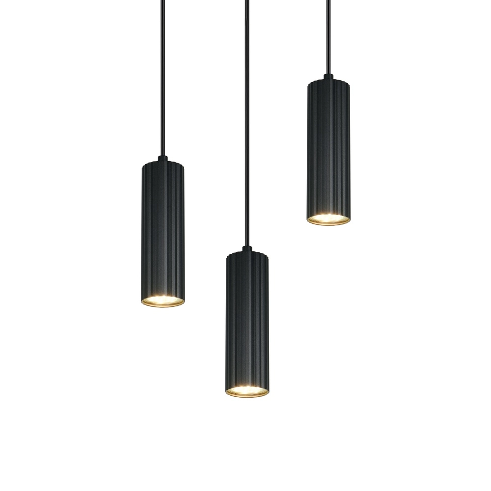 Suspension 3 lumières Soka noir Trio 4017807658590