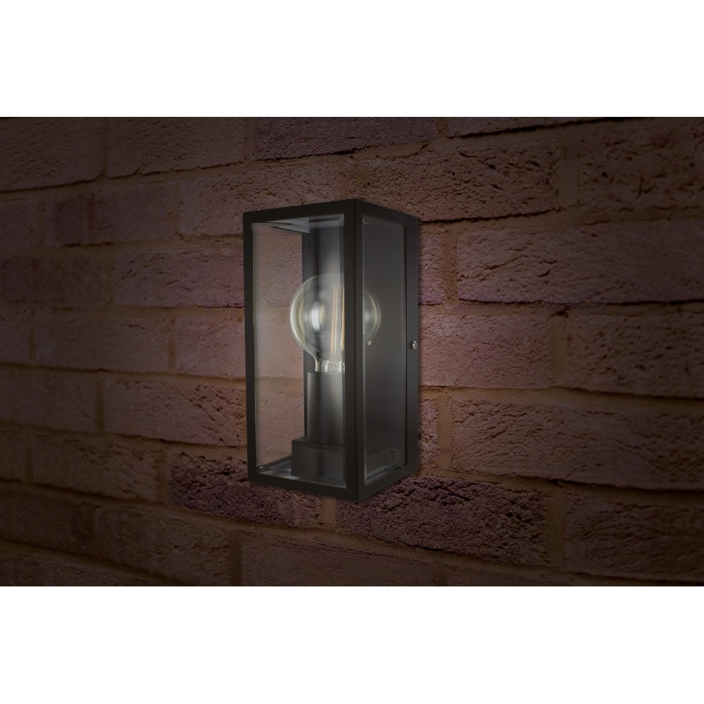 Lampe extérieure noire Prato E27 - verre
