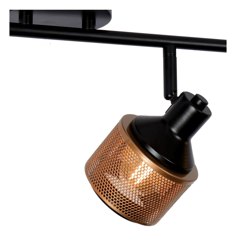 Lampe de plafond Rafa 4-noir clair avec cuivre Lucide 5411212771308