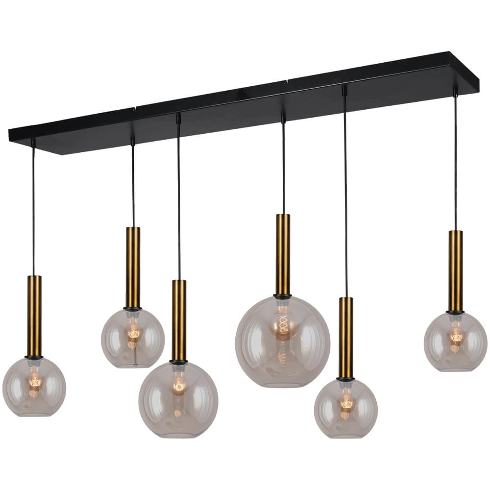 Lampe suspendue Bella 2 Laiton antique avec verre doré Lampe suspendue Bella 2 Laiton antique avec verre doré