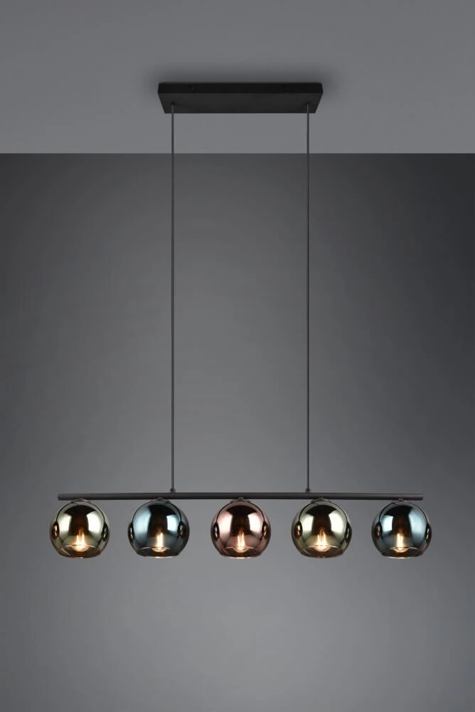 Lampe suspendue design Sheldon noir avec verre fumé Trio 4017807585254