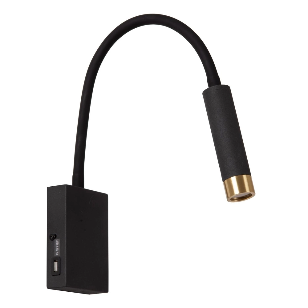 Lampe de chevet Alec noir avec port USB