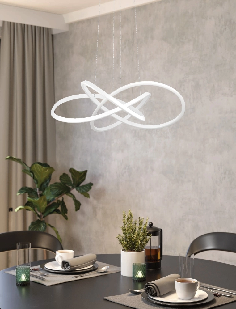 Design pendant lamp Riaza white Ø 90cm height adjustable Stars of Light 9008606357703