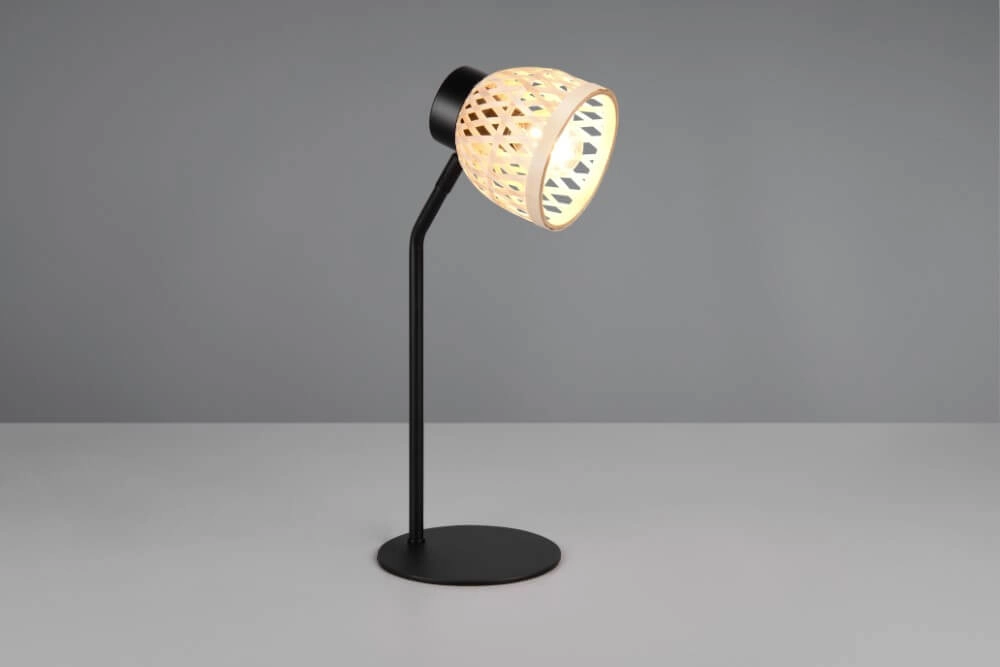 Lampe de table noire Laurent avec bouchon de crème Trio 4017807637571