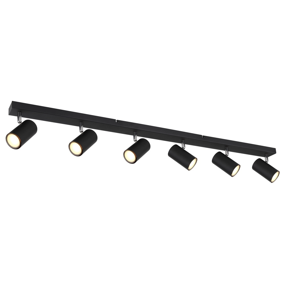 Lampe de plafond à 6 lumières Robby Noir