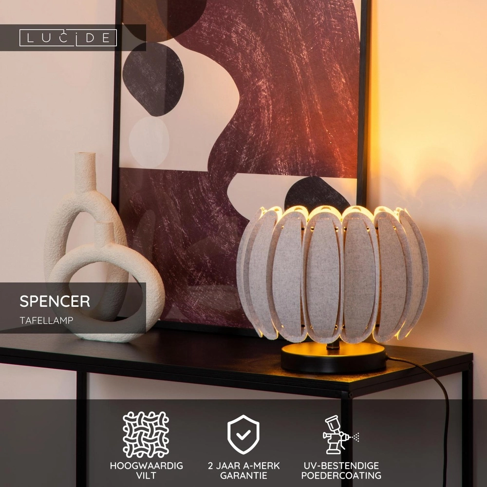 Lampe de table Spencer gris Lucide 5411212343734