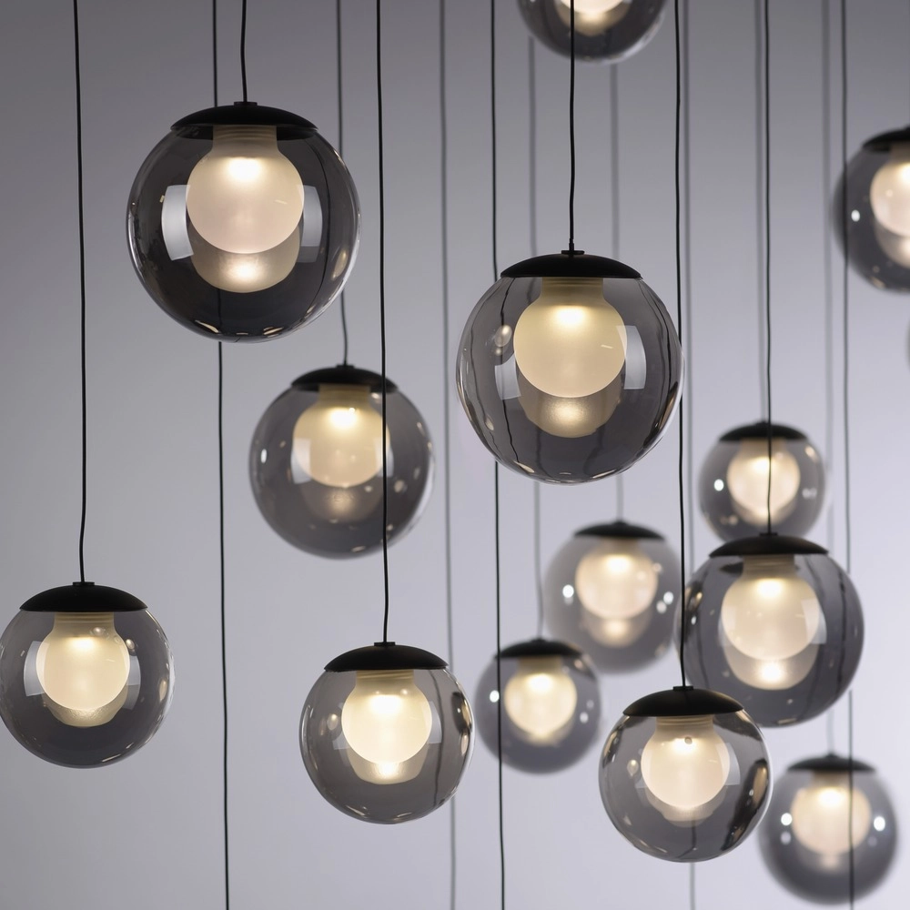 Lampe suspendue à 13 lumières Pure Popup Gris mystique Paul Neuhaus 4012248398302