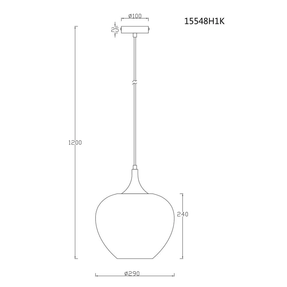 Suspension anthracite Maxy avec verre blanc Ø 29cm Globo 9007371447176