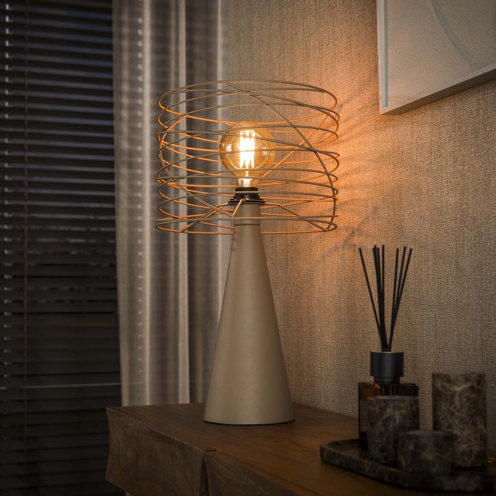 Lampe de table en sable Curl avec capuchon de fil