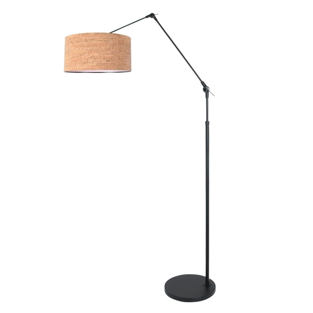 Lampe sur pied noire Prestige Chic avec un chapeau en liège Ø40cm Steinhauer 8712746180527