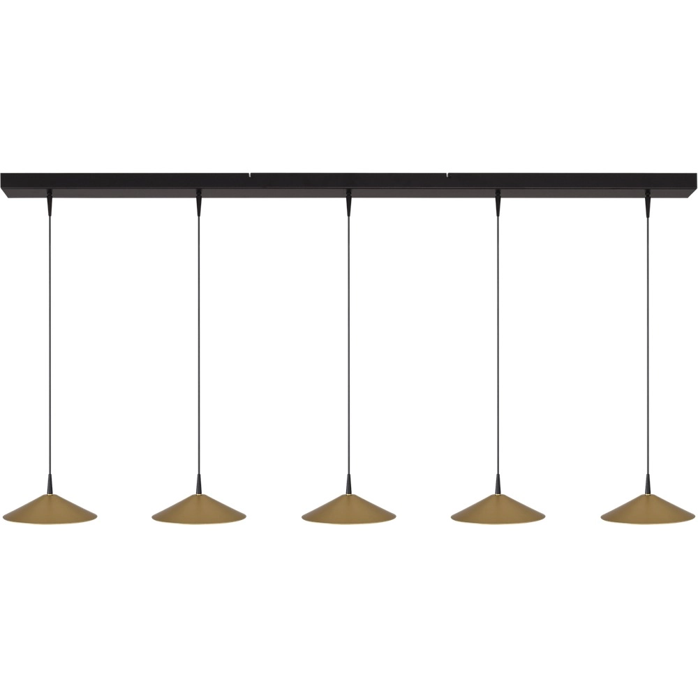 Lampe suspendue à 5 lumières Ceppo noir avec or Ø 22cm