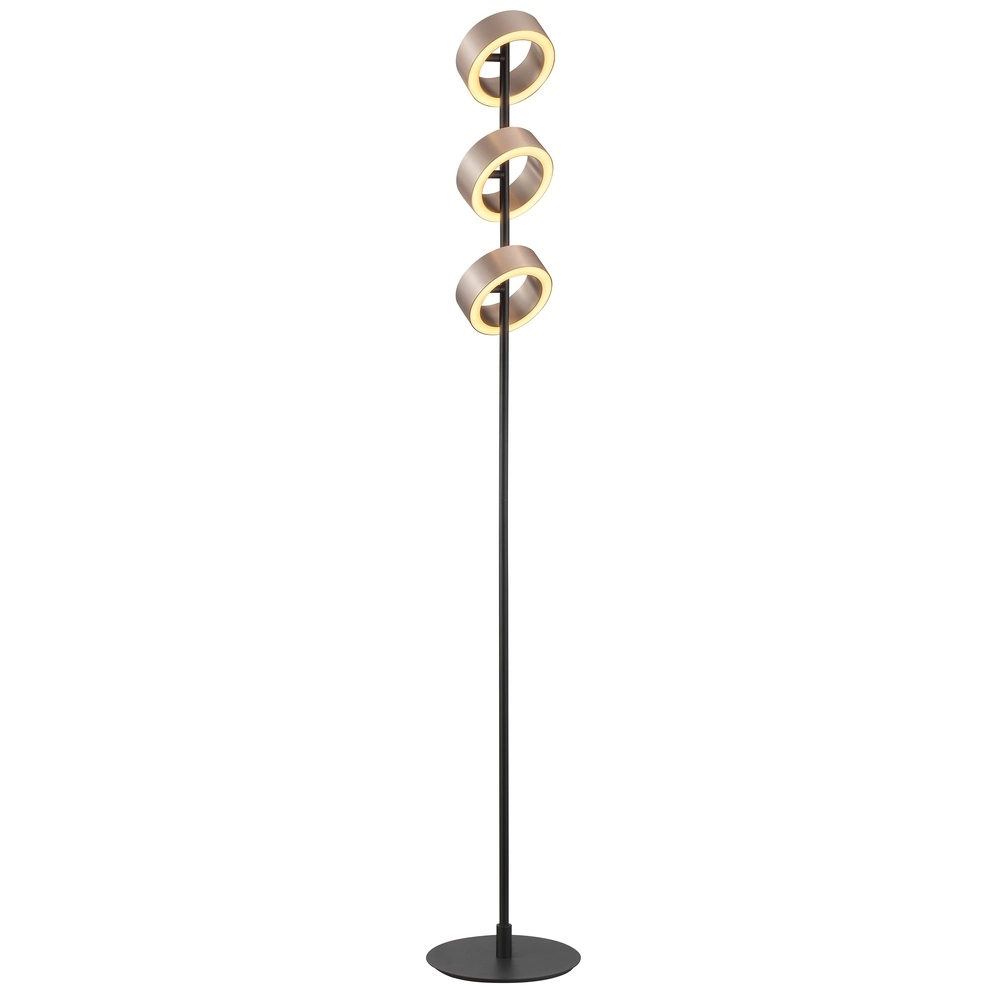 Lampadaire de conception Axion Noir avec brun Brilliant 4004353477171