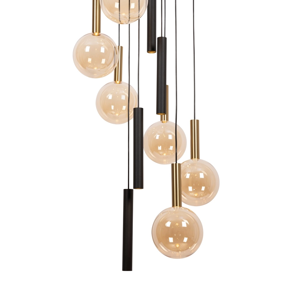 Lampe pendante Vide Josiane noir avec or Lucide Vibes 5411212212177
