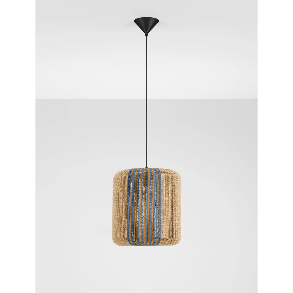 Suspension Abby Ø 33cm bleu avec marron Lyora 5212017477316