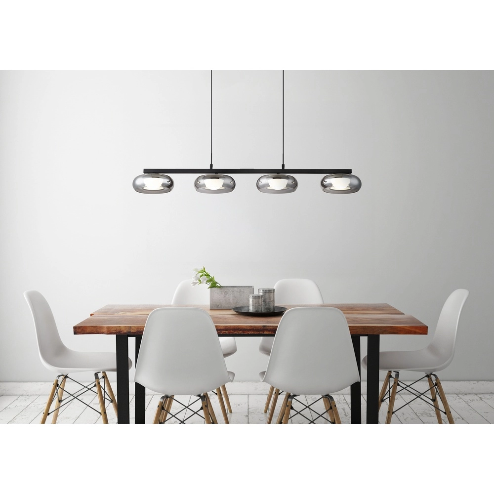 Lampe pendante de conception Carlene Noir à 4 lumières Globo 9007371569182