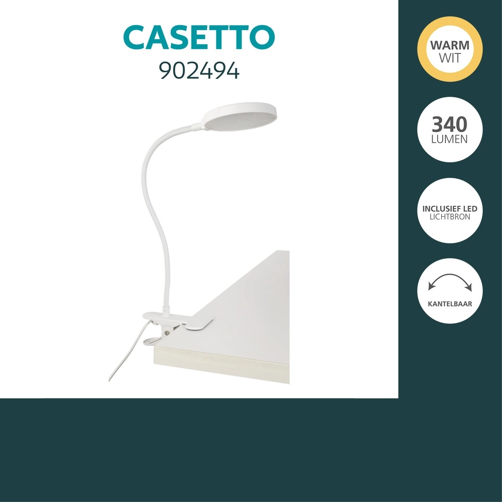 Lampe à pince Casetto Blanc Eglo 9008606389292