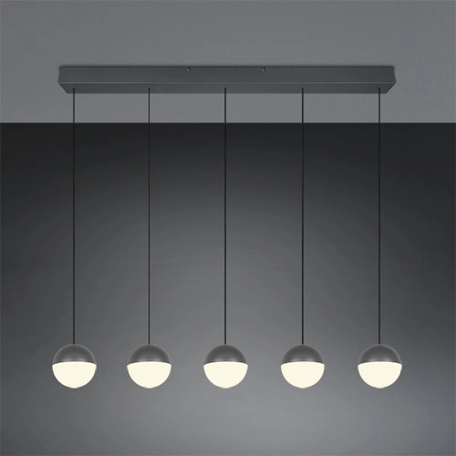 Lampe suspendue à 5 lumières Senta anthracite Trio 4017807697872