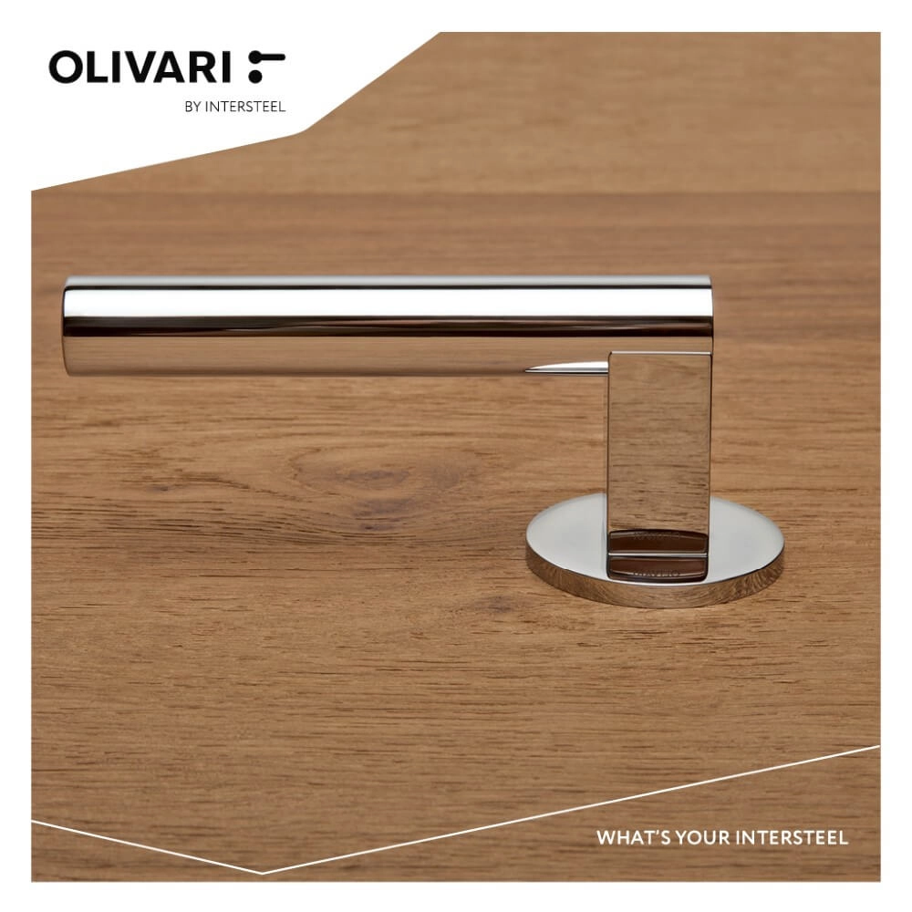 Poignée de porte design Euclide chrome Olivari 8714186477700