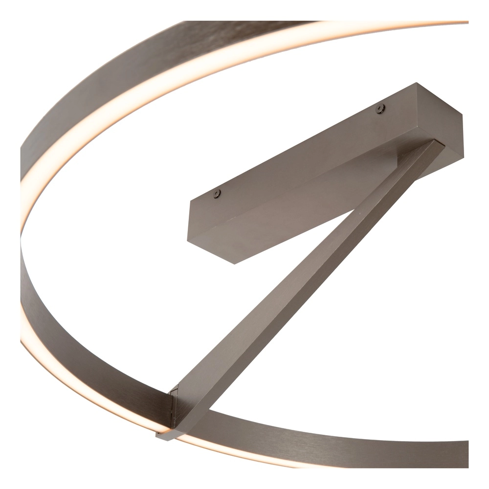 Lampe de plafond à design Applause Ø 60 cm - acier brossé - avec télécommande Premium by Lucide 5411212221803