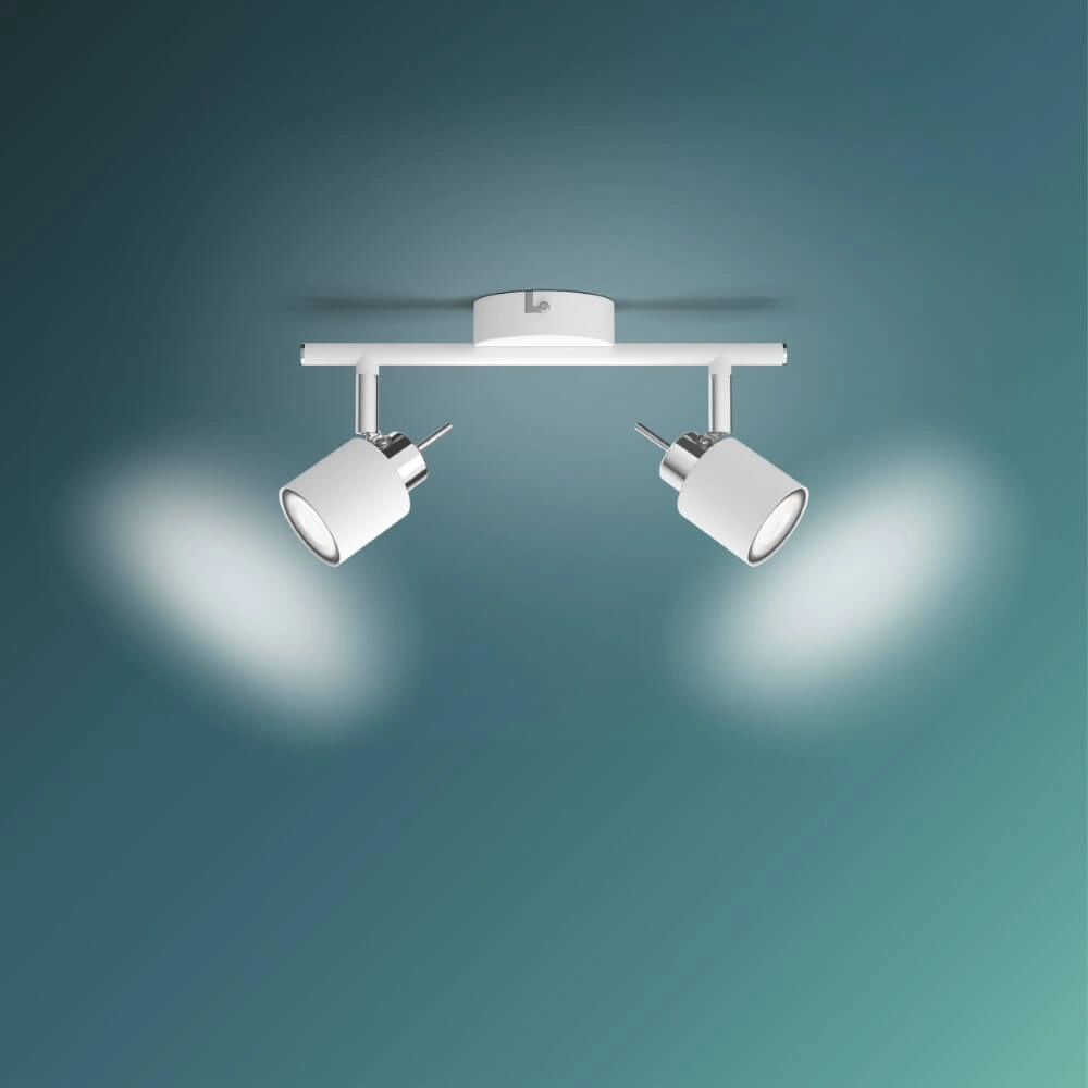 Spot de plafond blanc Meranti 2x GU10 Philips 8719514465312