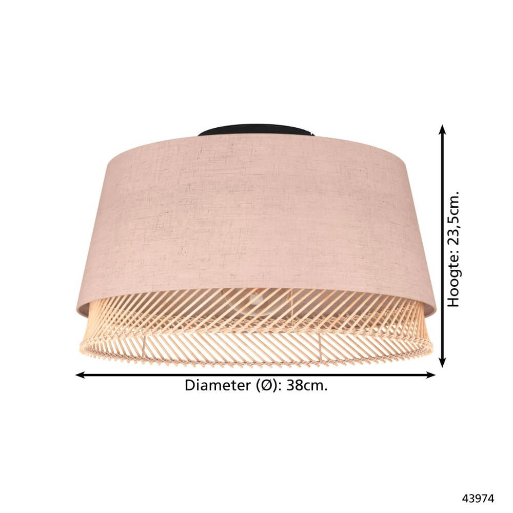 Plafonnier Tabley Ø 38cm - lin avec rotin Eglo 9002759439743