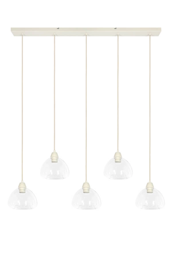 Suspension 5 lumières Bisho motif crème 1040cm Light & Living 8717807743321
